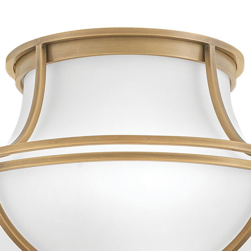 Hinkley Saddler Medium Flush Mount Heritage Brass
