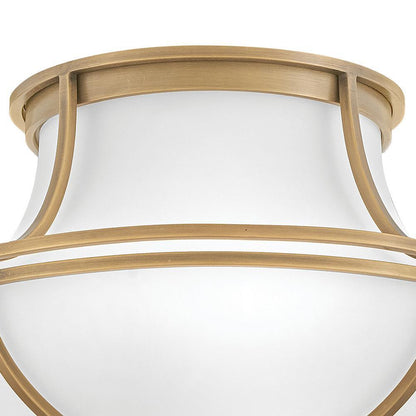 Hinkley Saddler Medium Flush Mount Heritage Brass