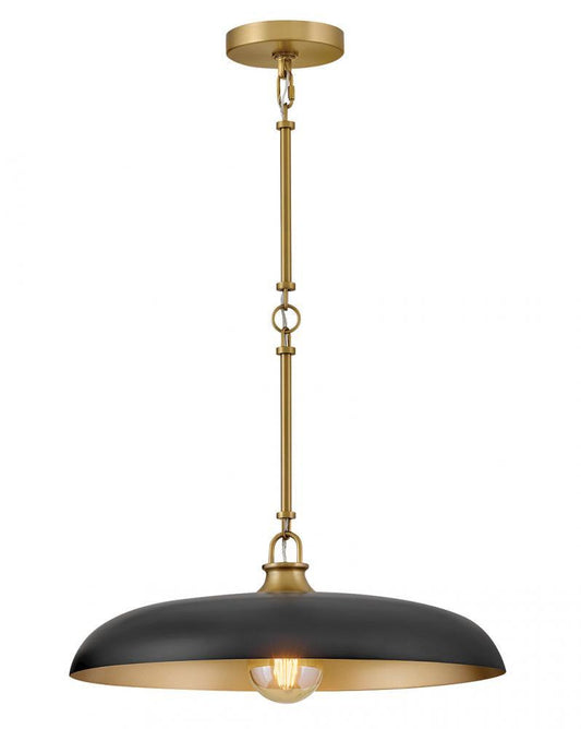 Hinkley Sadie Large Dome Pendant Lacquered Brass, Black
