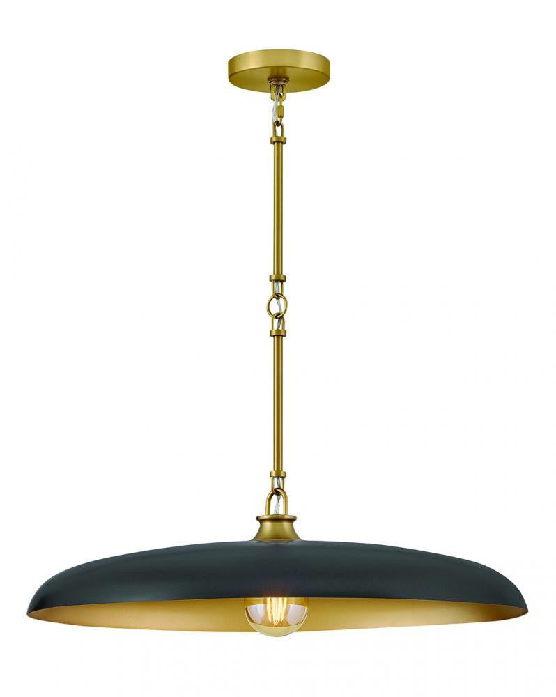 Hinkley Sadie Medium Dome Pendant Lacquered Brass, Black