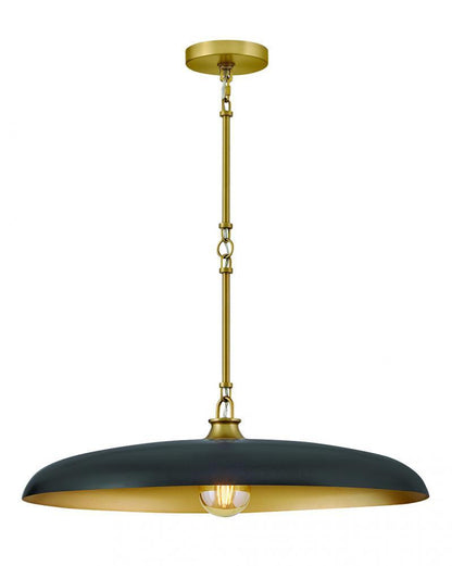 Hinkley Sadie Medium Dome Pendant Lacquered Brass, Black