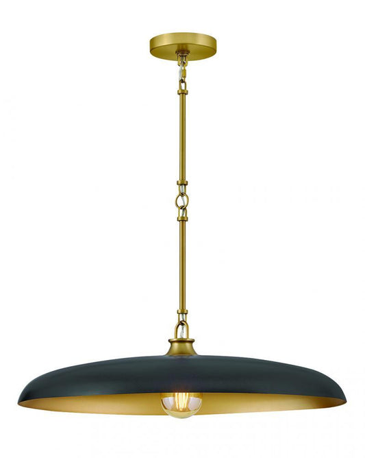 Hinkley Sadie Medium Dome Pendant Lacquered Brass, Black