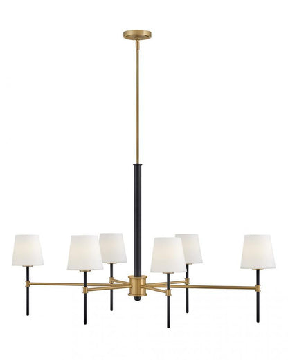 Hinkley Saunders Medium Six Light Linear Chandelier