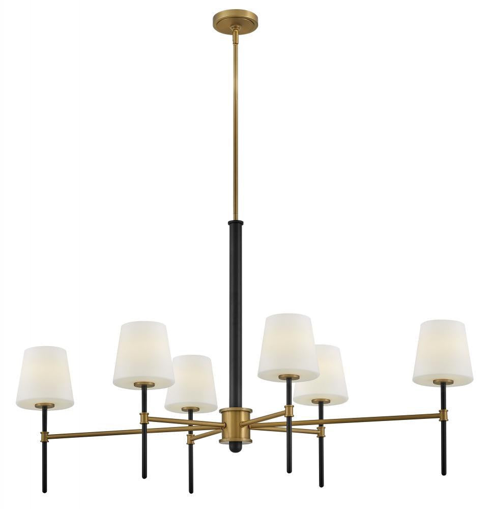 Hinkley Saunders Medium Six Light Linear Chandelier Black