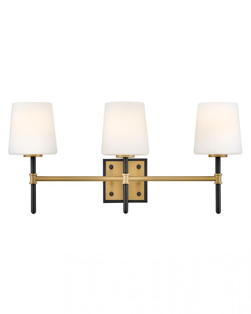 Hinkley Saunders Medium Three Light Vanity Black