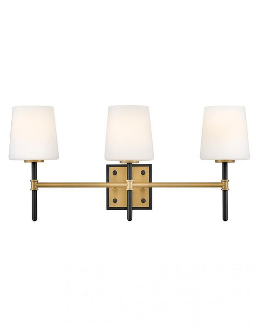Hinkley Saunders Medium Three Light Vanity Black