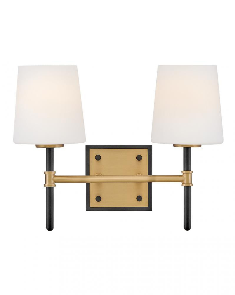 Hinkley Saunders Small Two Light Vanity Black