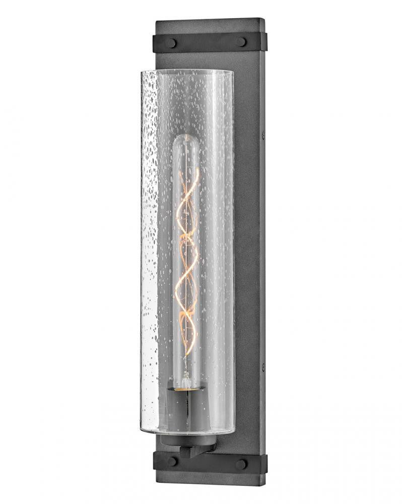 Hinkley Sawyer Single Light Bath Wall Sconce Aged Zinc