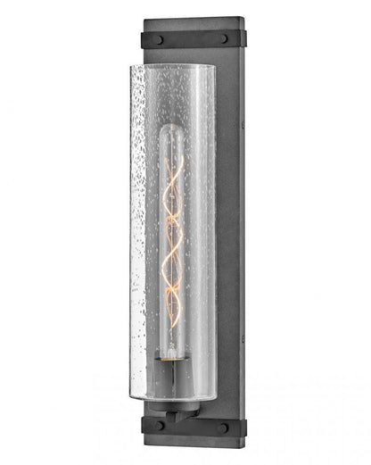 Hinkley Sawyer Single Light Bath Wall Sconce Aged Zinc