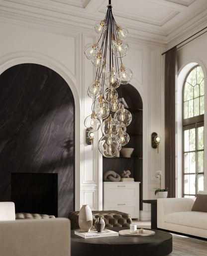 Hinkley Skye Double XL Multi Tier Chandelier Heritage Brass 39.0"W x 125.0"H x 39.0"L Clear Glass