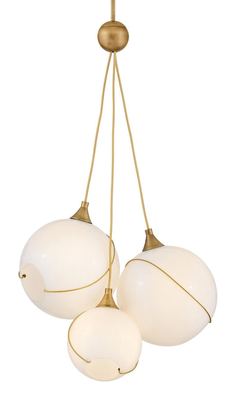 Hinkley Skye Globe Pendant Heritage Brass Cased Opal