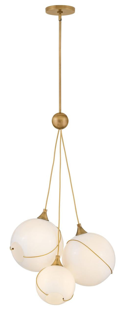 Hinkley Skye Globe Pendant Heritage Brass Cased Opal