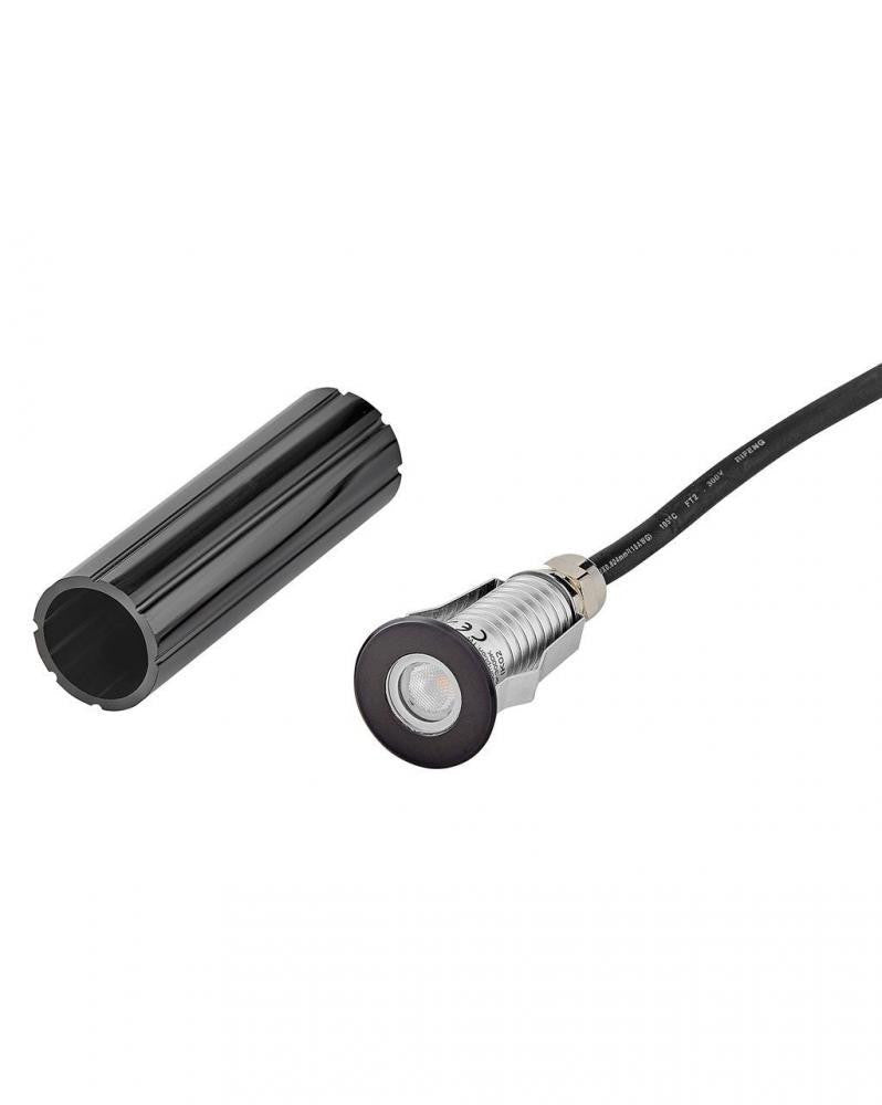 Hinkley Sparta Dot Small LED Round Button Light Stainless Steel Black