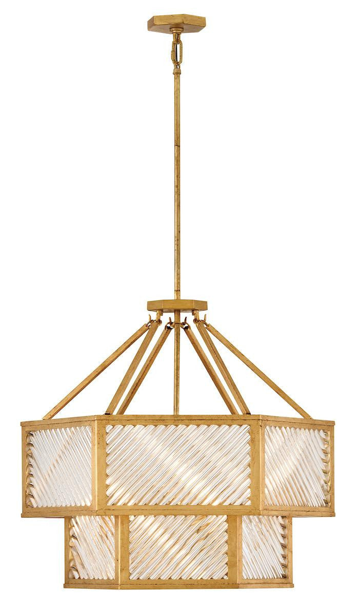 Hinkley Sura Medium Convertible Chandelier Distressed Brass