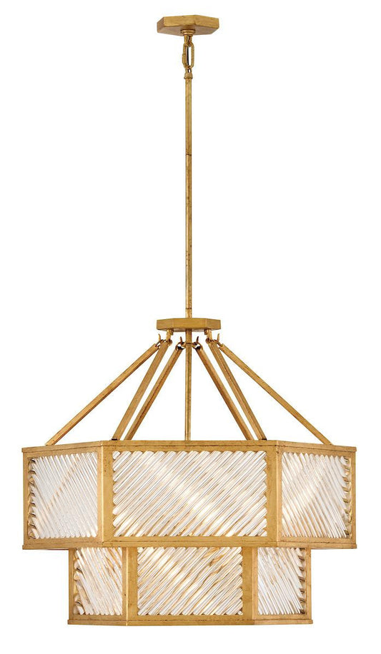 Hinkley Sura Medium Convertible Chandelier Distressed Brass