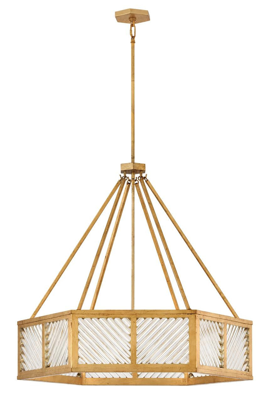 Hinkley Sura Medium Drum Chandelier Distressed Brass