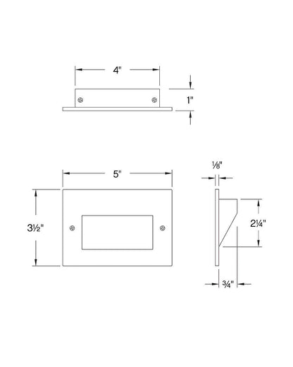 Hinkley Taper Step 12V Horizontal Matte Black Stainless 5.0"W x 3.5"H x 1.0"L