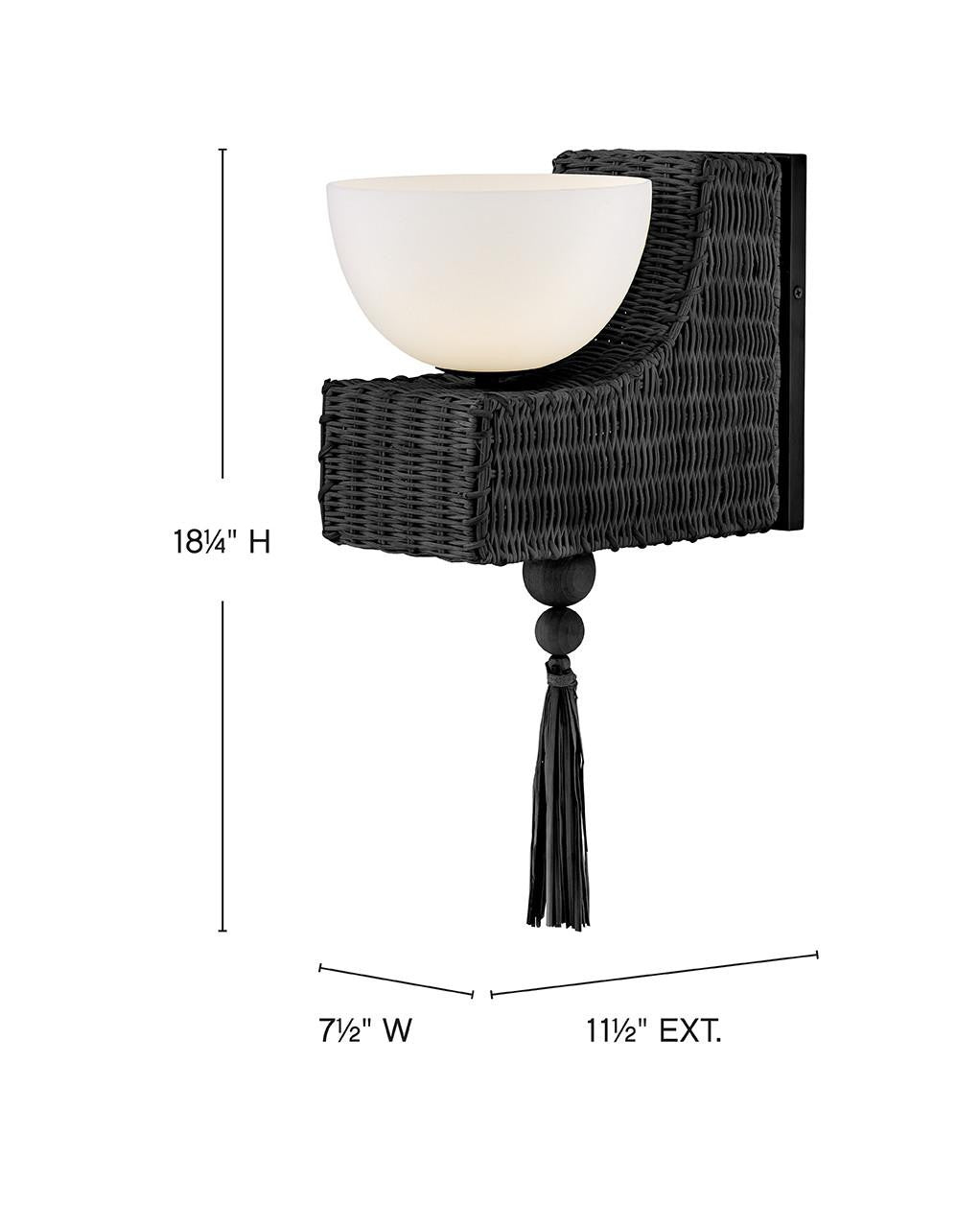 Hinkley Thalia Medium Single Light Sconce Black