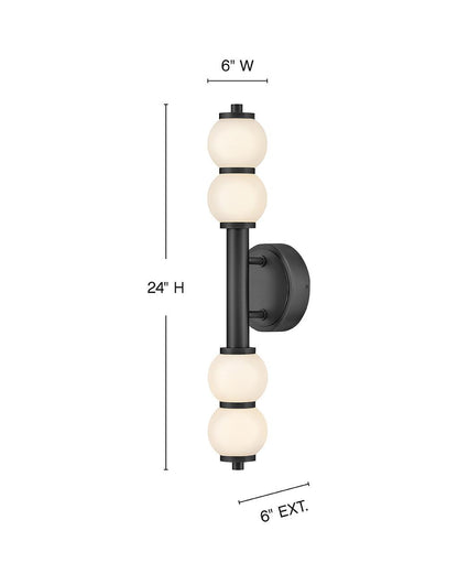 Hinkley Trigo Large LED Sconce Black 6.0"W x 24.0"H x 6.0"L