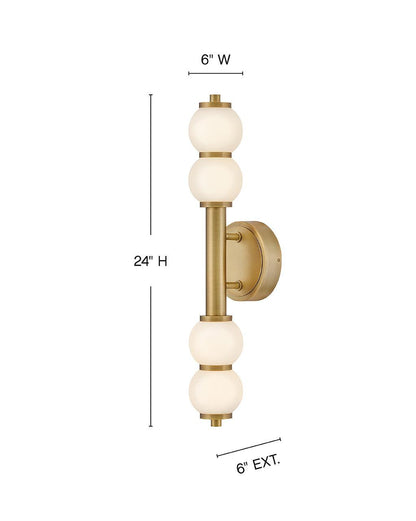 Hinkley Trigo Large LED Sconce Lacquered Brass 6.0"W x 24.0"H x 6.0"L