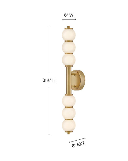 Hinkley Trigo Large LED Sconce Lacquered Brass 6.0"W x 31.25"H x 6.0"L