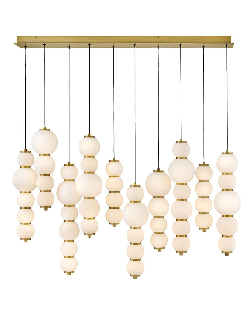Hinkley Trigo Large Multi Light Linear Chandelier Lacquered Brass