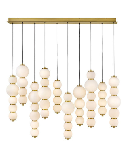 Hinkley Trigo Large Multi Light Linear Chandelier Lacquered Brass