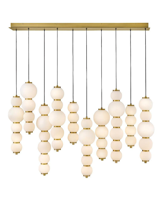 Hinkley Trigo Large Multi Light Linear Chandelier Lacquered Brass