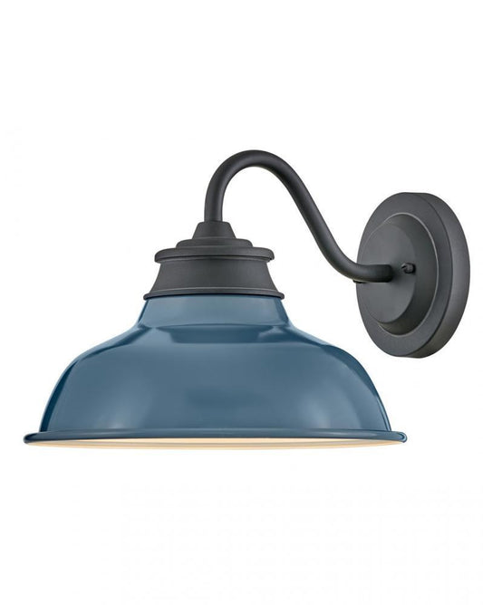 Hinkley Wallace Small Gooseneck Barn Light Museum Black, Denim Blue