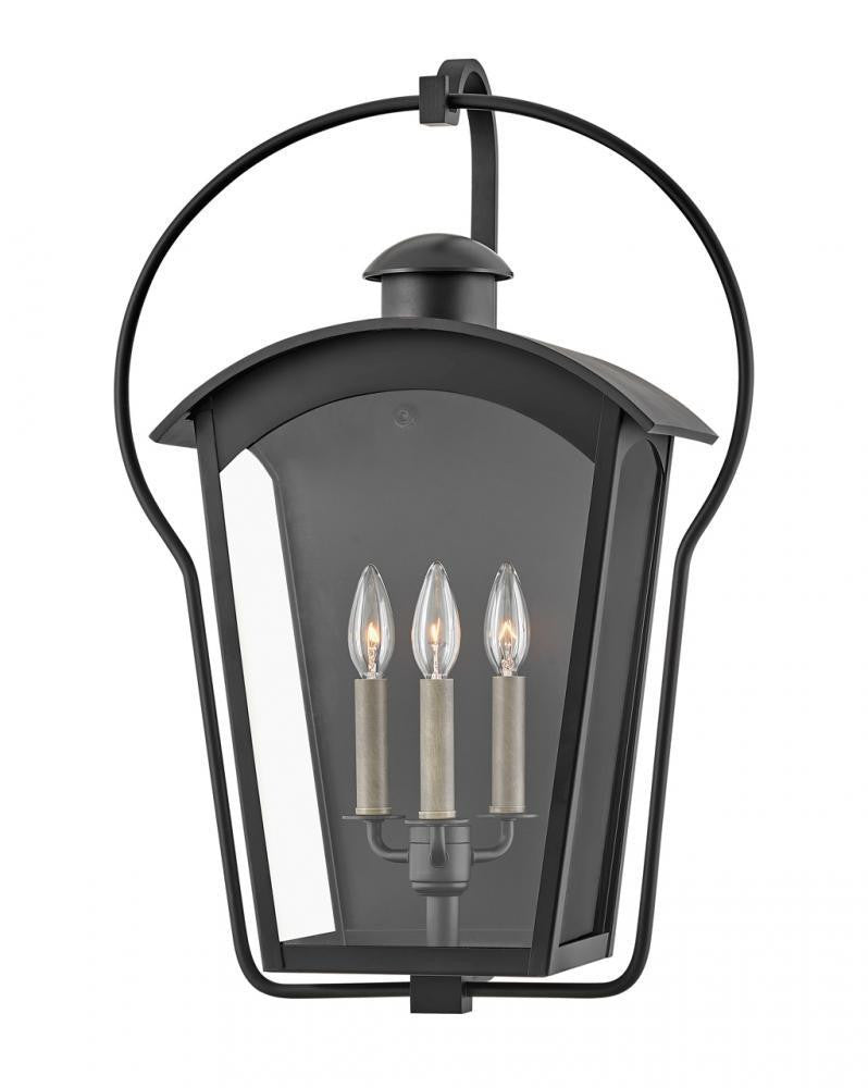 Hinkley Yale Outdoor Wall Lantern Aluminum, Black