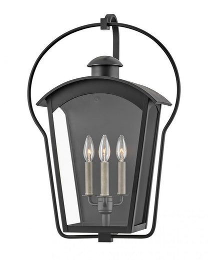 Hinkley Yale Outdoor Wall Lantern Aluminum, Black