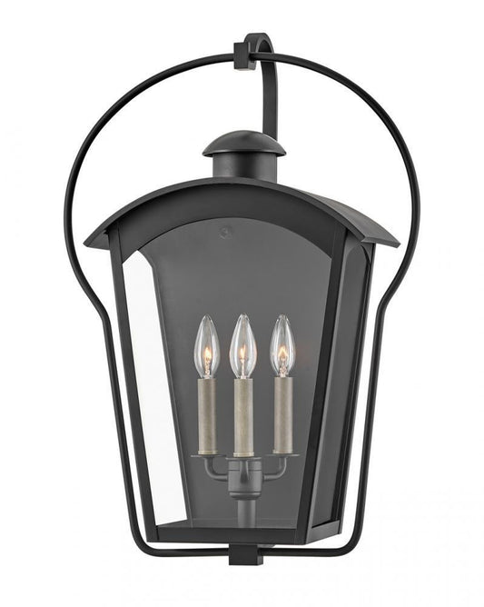 Hinkley Yale Outdoor Wall Lantern Aluminum, Black