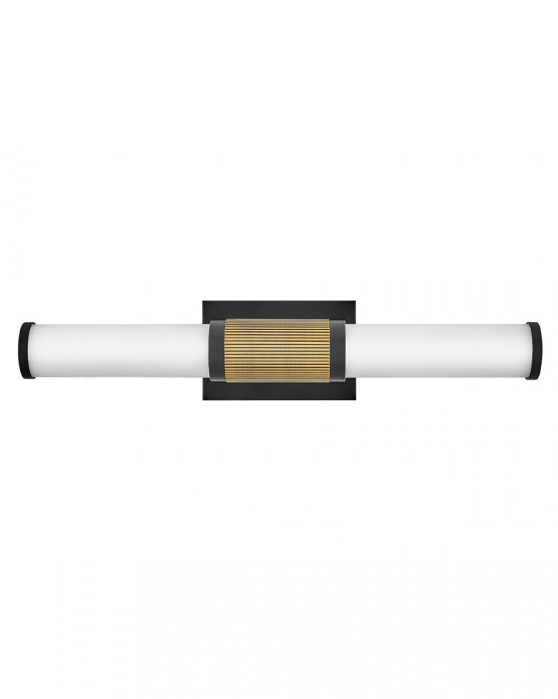 Hinkley Zevi Medium LED Vanity Black, Lacquered Brass