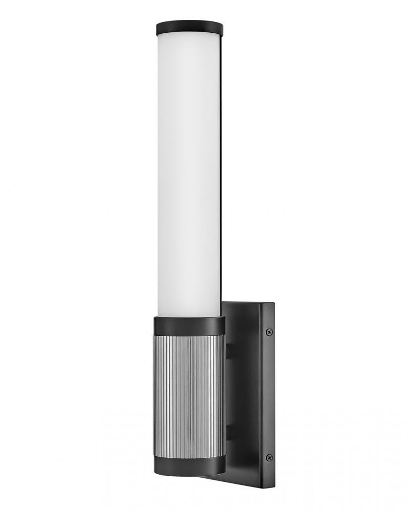 Hinkley Zevi Small LED Bath Wall Sconce Black, Chrome