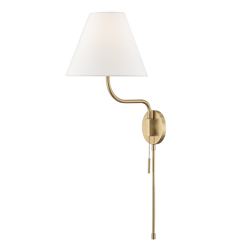 Mitzi by Hudson Valley Lighting Patti Wall Sconce With Plug Aged Brass