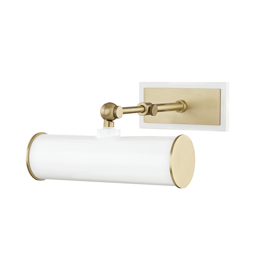 Mitzi by Hudson Valley Lighting Holly Picture Light with Plug Antique Brass, Aged Brass, Off White