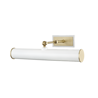 Mitzi by Hudson Valley Lighting Holly Picture Light With Plug Aged Brass, Off-White