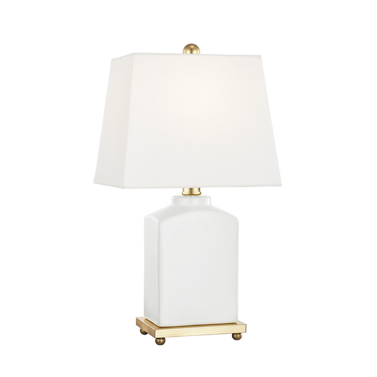 Mitzi by Hudson Valley Lighting Brynn Table Lamp Cloud White, Brass