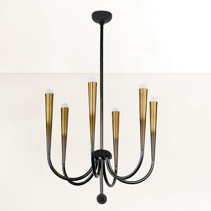 Hudson Valley Adley 6-Light Chandelier in Gradient Brass, alternate view 1
