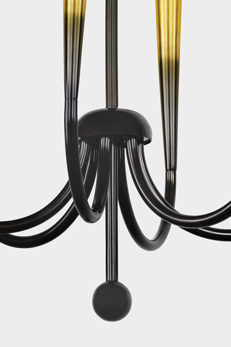 Hudson Valley Adley 6-Light Chandelier in Gradient Brass, room setting 1