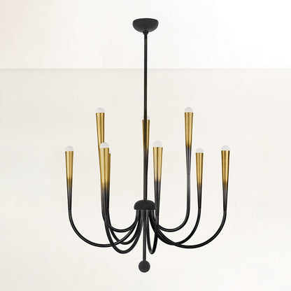 Hudson Valley Adley 9-Light Chandelier in Gradient Brass, alternate view 1