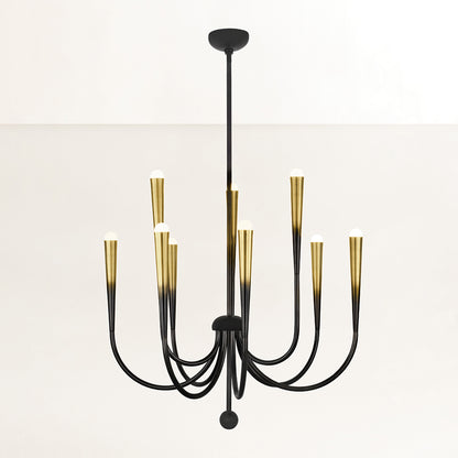 Hudson Valley Adley 9-Light Chandelier in Gradient Brass, alternate view 2