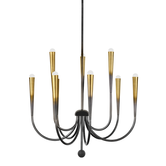 Hudson Valley Adley 9-Light Chandelier Gradient Brass