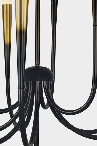 Hudson Valley Adley 9-Light Chandelier in Gradient Brass, room setting 1