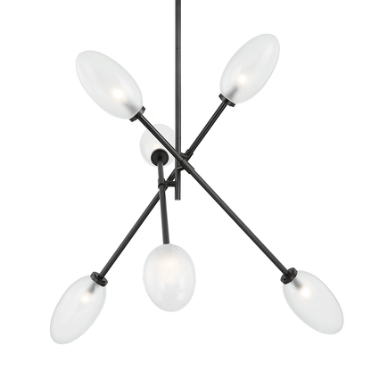 Hudson Valley Alberton 6-Light Chandelier Black Brass