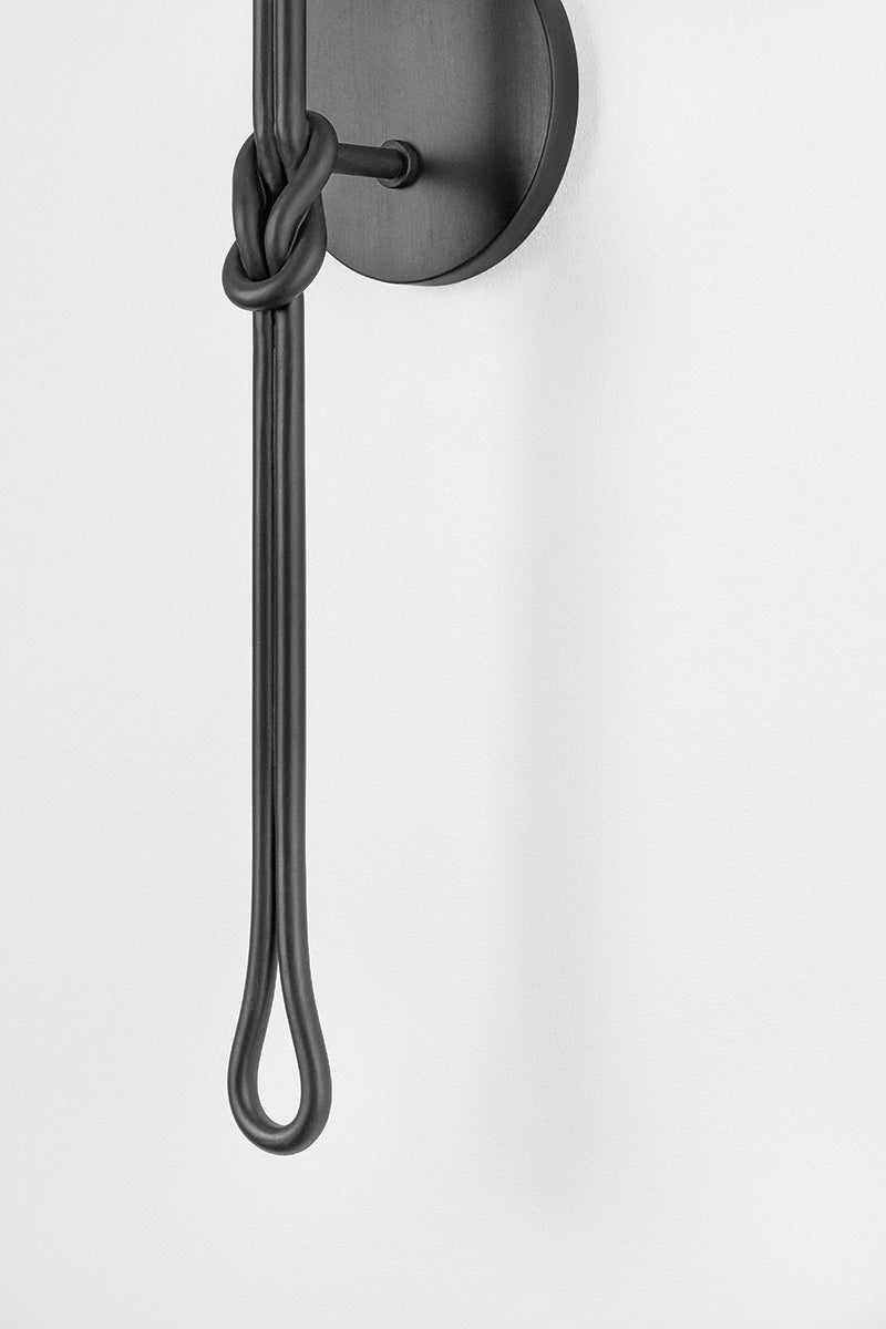 Hudson Valley Alburgh Wall Sconce in Aged Iron, room setting 2