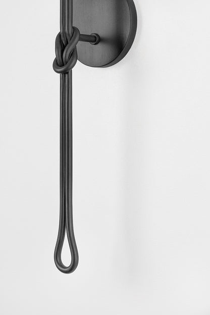 Hudson Valley Alburgh Wall Sconce in Aged Iron, room setting 2