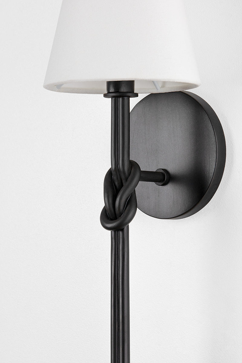 Hudson Valley Alburgh Wall Sconce in Aged Iron, room setting 3