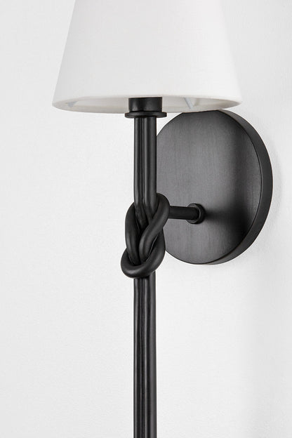 Hudson Valley Alburgh Wall Sconce in Aged Iron, room setting 3