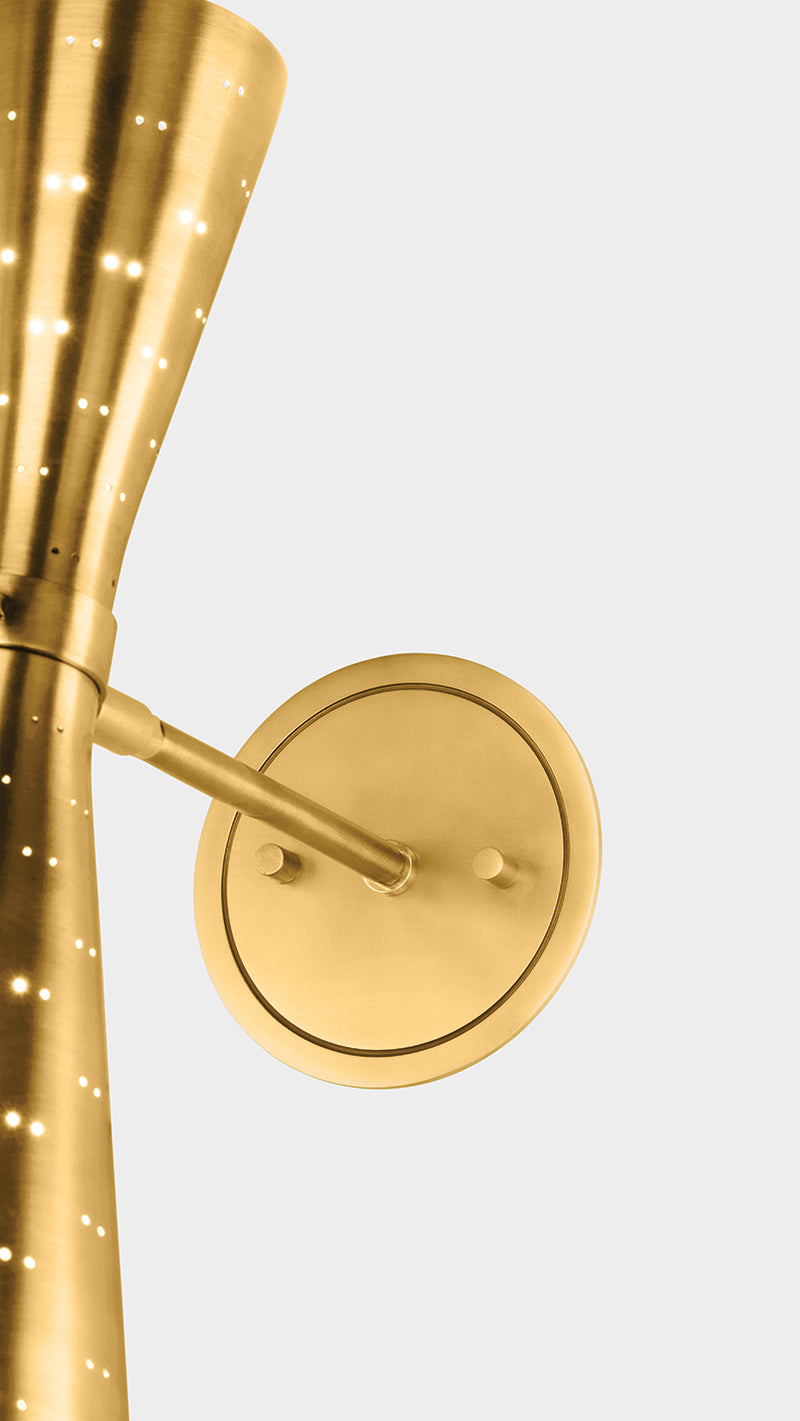 Hudson Valley Allanton 2-Light Wall Sconce Aged Brass detail view 4